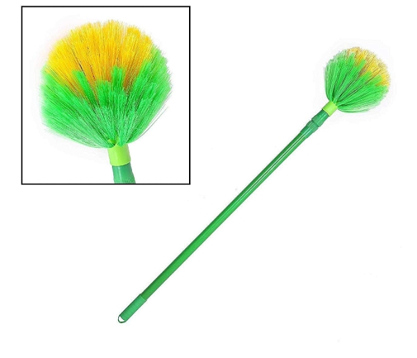 Homeoculture HomeoCulture COB Broom [6 ft, Pack of ] Broom with Long Stainless Steel Rod and Extendable Cobweb Cleaner Stick Handle Brush Use in Fan, Ceiling, and Roof Home Cleaning - Multicolor - 0.5